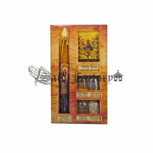 a set of 4 holy land elements(holy soil, blessing oil, holy Jordan river water, incense from Jerusalem)