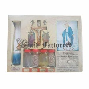 A set of olive wood cross with metal crucifix