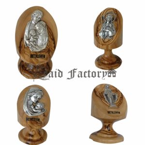olive wood hand made base with craft metal