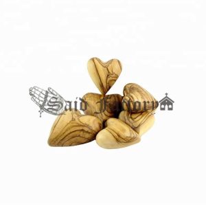 olive wood carved heart