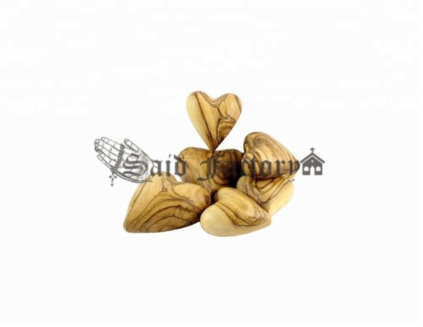 olive wood carved heart