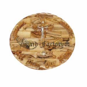 olive wood god bless our home wall hanging plaque with 3 elements and olive wood cross