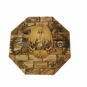 octagonal shape god bless our home wall hanging plaque with Jesus Christ craft and two holy land elements