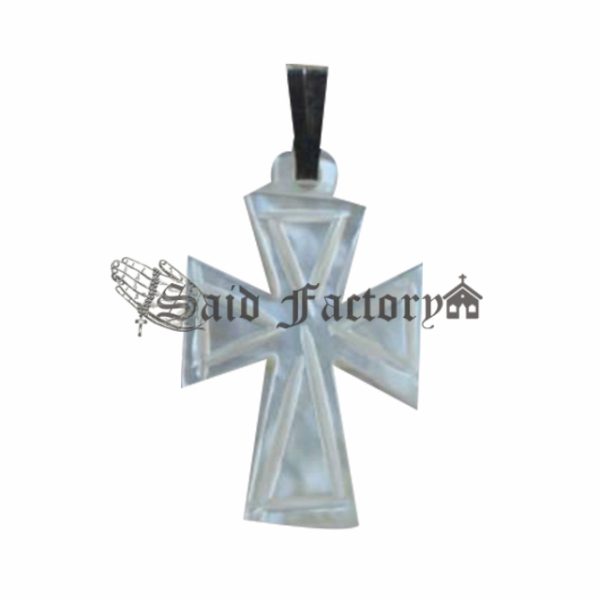 mother of pearl hand made cross pendant necklace