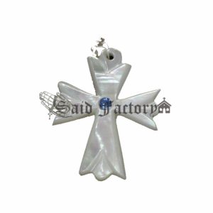 mother of pearl sea shell cross pendant necklace