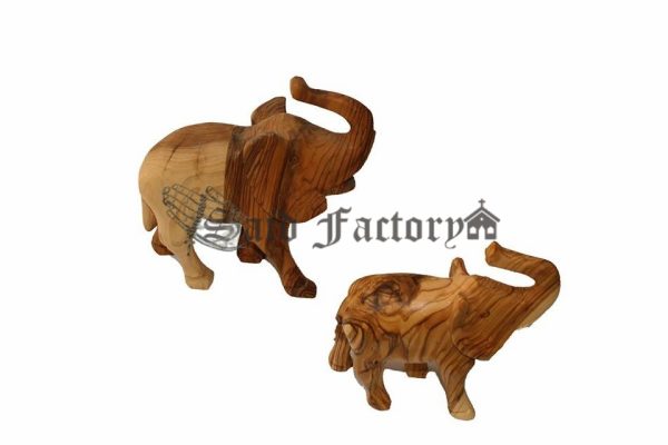 olive wood hand made elephant