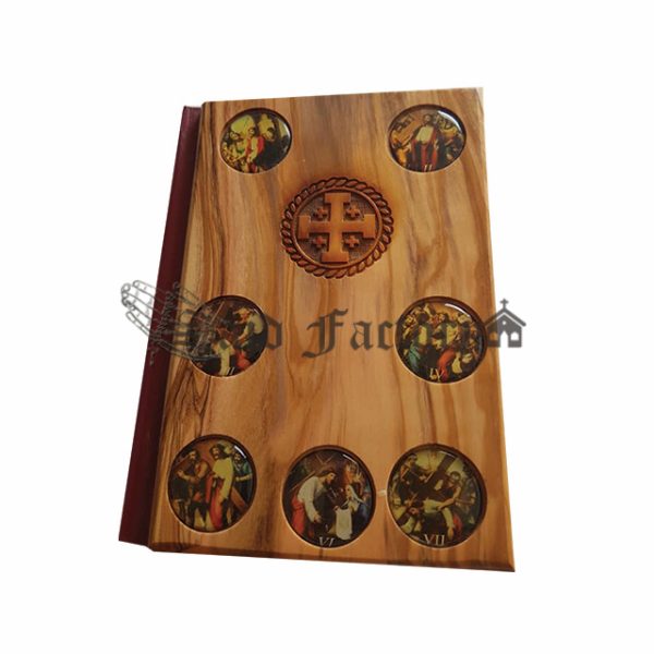 good news holy catholic bible with olive wood cover and fourteen station of the cross