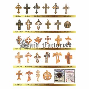 olivewood cross pendant necklace 3-5 cm packed with certification