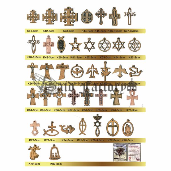olive wood cross necklace 3 cm packed with certification