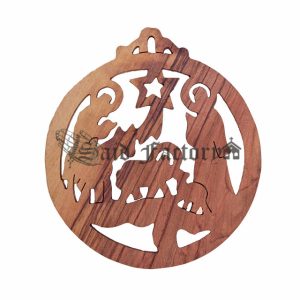 olive wood hand made Christmas tree ornament