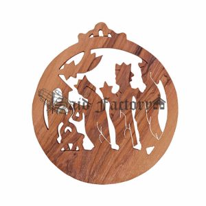 Handcrafted olive wood Christmas ornament from Bethlehem in the Holy land