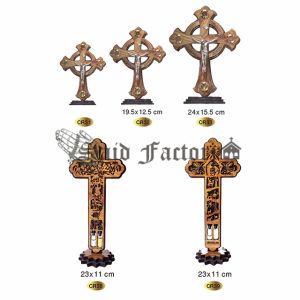olive wood standing engraving crosses