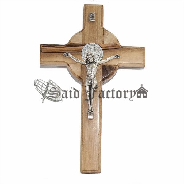 olive wood saint benedict cross