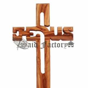 olive wood Jesus cross hand carved