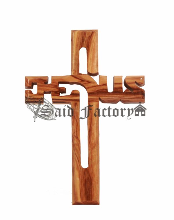 olive wood Jesus cross hand carved