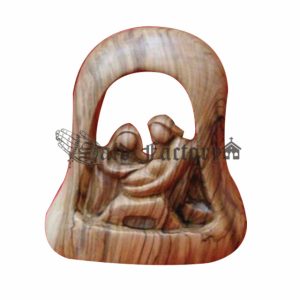 olivewood large faceless holy family carving statue made in the holy land
