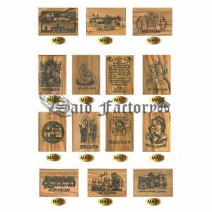 olive wood fridge magnets with laser engravingChristian images