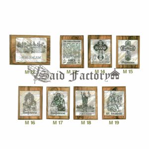 holy land hand made olive wood fridge magnets with mother of pearl