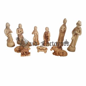 olivewood large nativity figures hand made artistic work(12 PCS)