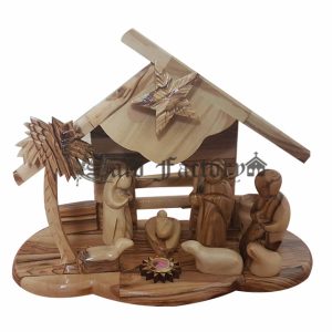 olive wood musical nativity set hand made
