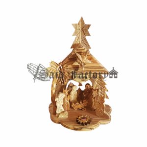 hand made olive wood musical nativity set