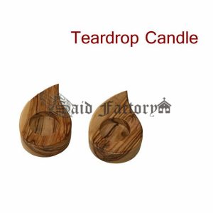 olive wood teardrop holder