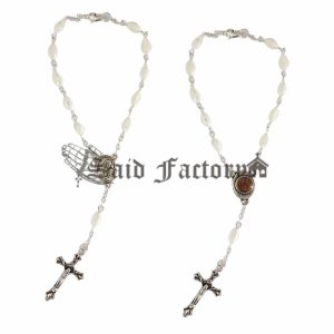 mother of pearl chain bracelet with holy soil centerpiece