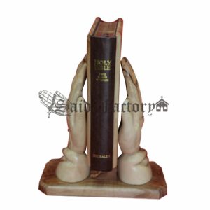 olive wood bible hands holder