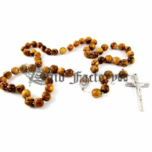 olivewood round carved beads