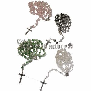Crystal chain Rosary with Holy Land Soil