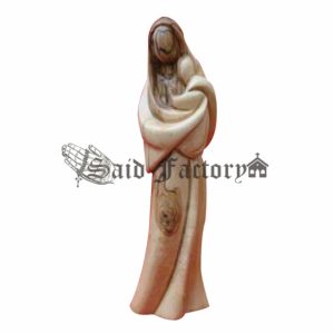 olive wood plain virgin Mary statue hand made