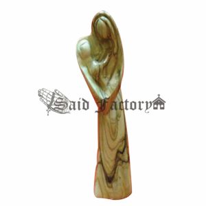 olivewood Faceless Standing virgin Mary with Baby Jesus size