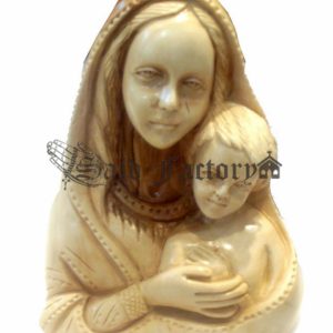 carved olive wooden Jerusalem virgin Mary statue