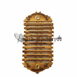 Olive wood the ten commandments English plaque Christian from Bethlehem Holy Land