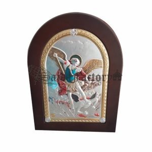 silver plated icons from the holy land/saint Michael
