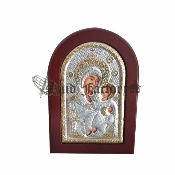holy land silver plated icon virgin Mary of Bethlehemwith wooden frame and gift box