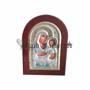 holy land silver plated icon virgin Mary of Bethlehemwith wooden frame and gift box, can be hanging and standing