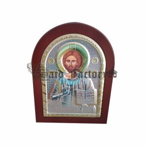 holy land silver plated icon Jesus Christwith wooden frame and gift box, can be hanging and standing