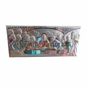 the last supper silver plated icon
