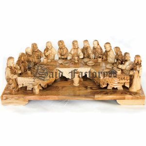 olive wood hand made last supper craft