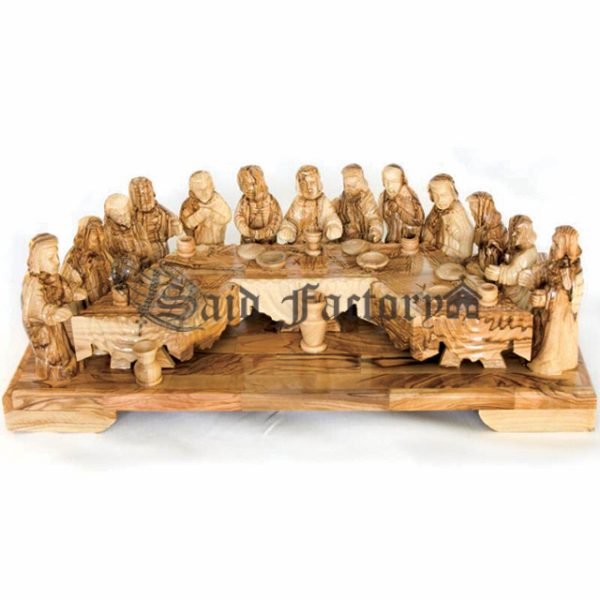 olive wood hand made last supper craft