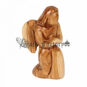 olive wood Christmas Kneeling Praying Angel made in Jerusalem