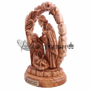 Olive Wood Holy Family Figurines artistic statue