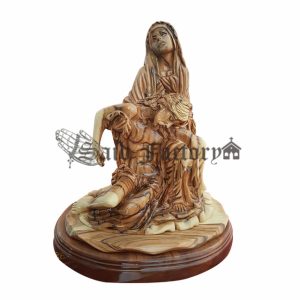 olive wood handicraft artistic statues/The pieta artistic statue