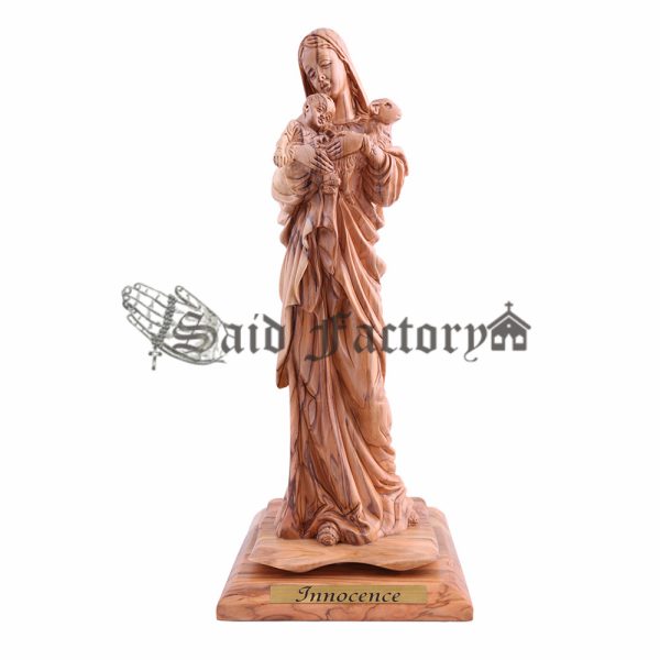olive wood artistic carving statue-virgin Mary