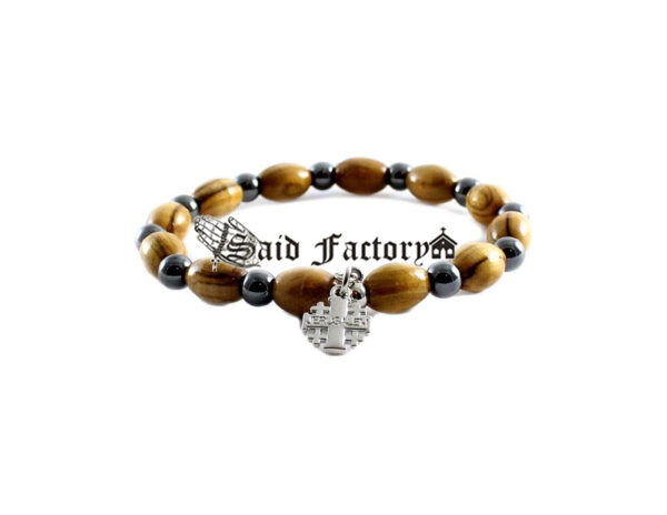 hematite onyx black stone elastic bracelet