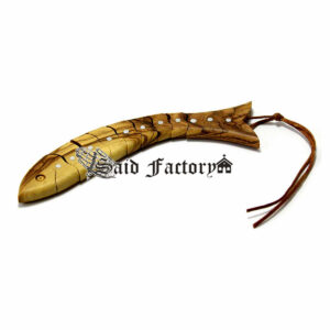 olive wood fish rosary keychain